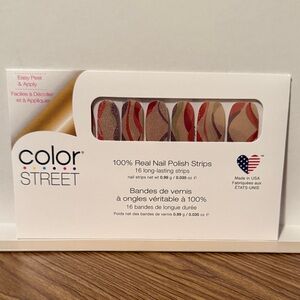 Color Street Nail Strips - Red, Blue, Gold Swirl